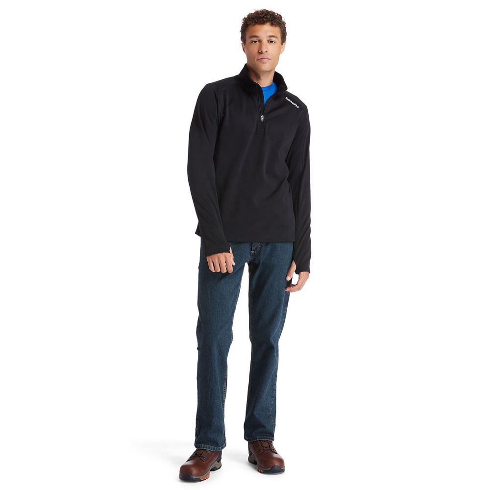 Timberland Mens Sweatshirts PRO® Understory Quarter-Zip Fleece - Black - India DG5762384